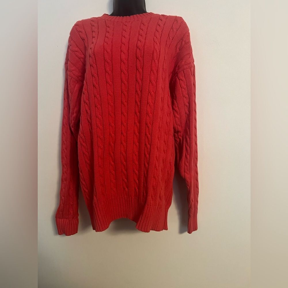 Brooks Brothers pink Crewneck Cable Knit Sweater